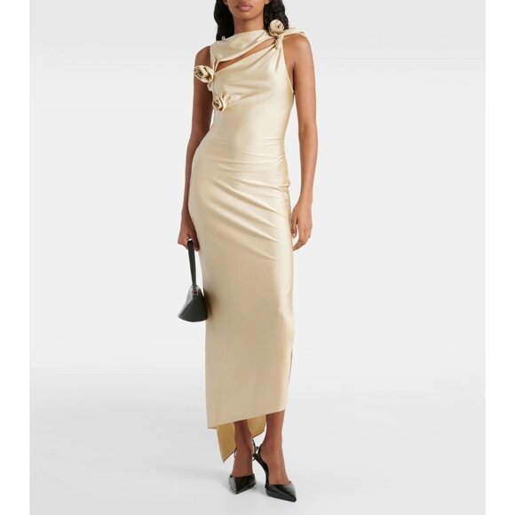 Coperni Gold Asymmetrical Gown with Slit - Picture 11 of 16